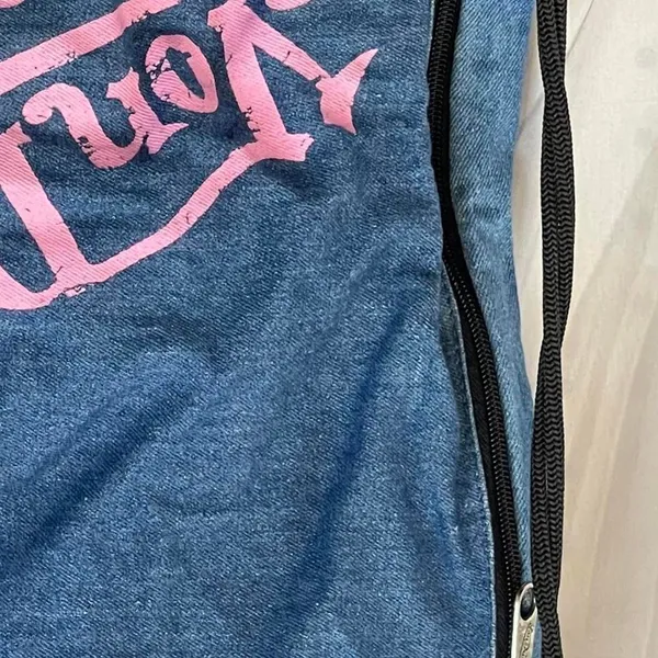 Von Dutch Y2K Grunge Denim Drawstring Backpack - Image 8