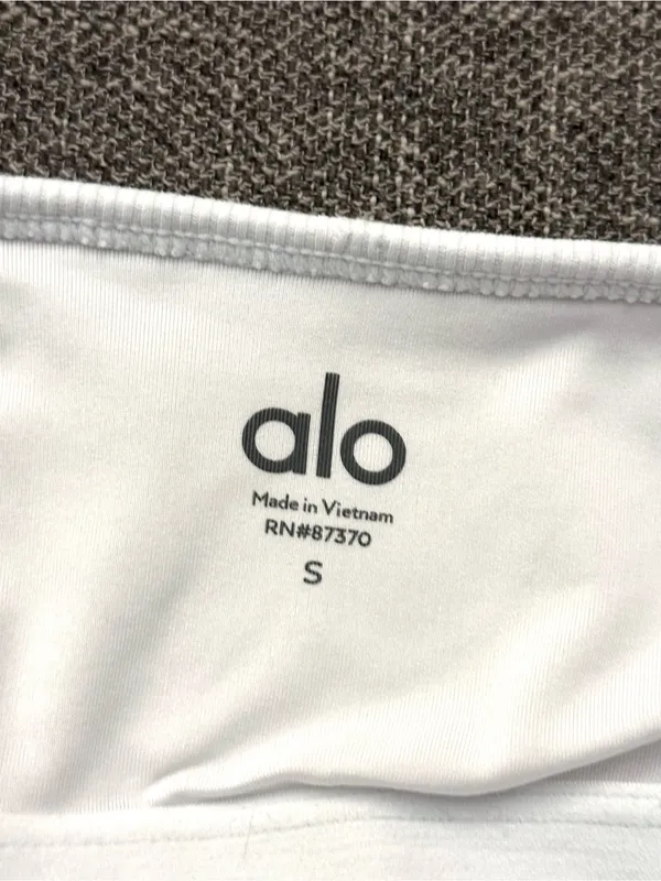 Alo Yoga White Goddess Ribbed Cropped Bandeau Bra Tube Top S - Image 6