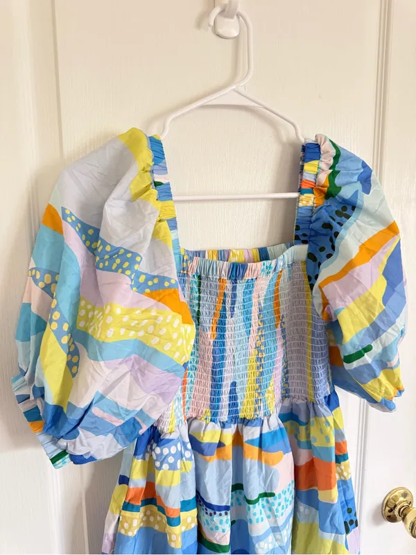 Jessie Zhao Landscape Smocked Cotton Dress - Image 6
