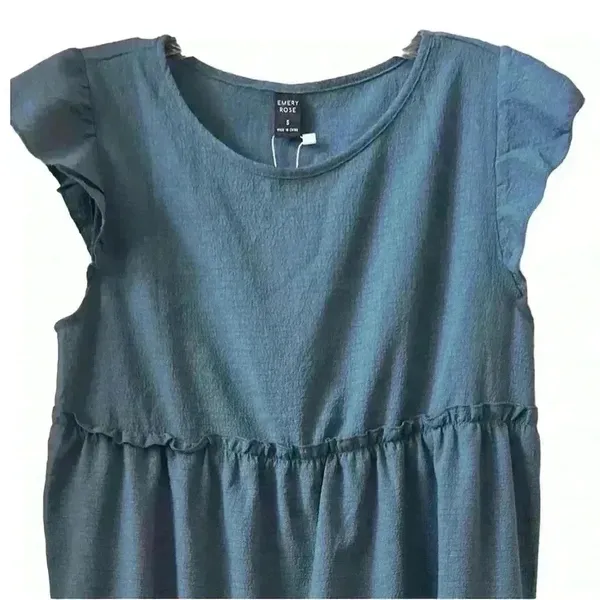 Emery Rose Women's Blue Cap Sleeve Tiered Midi Dress Size S Casual Summer‎ - Image 2
