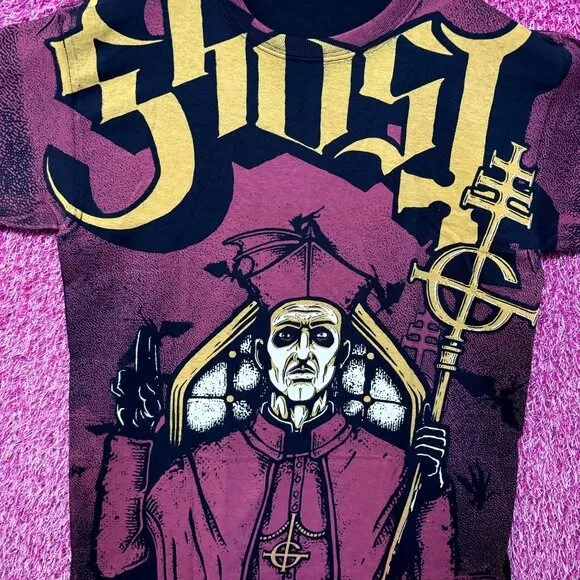 Ghost Papa Emeritus II Goth Metal All Front Tee XS - Image 2