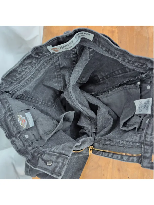 Vintage Ladies' Harley-Davidson Black Jeans Size 6 - Image 3