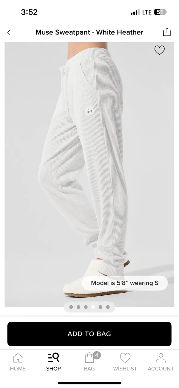 Alo the muse sweatpants white heather - Image 3