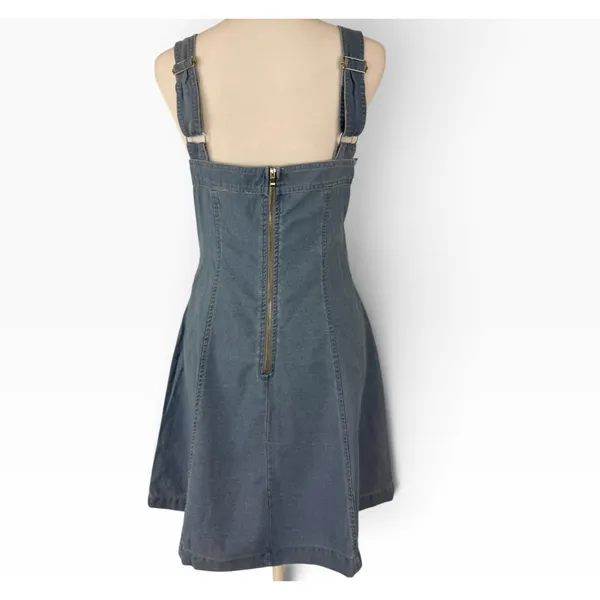 Beivy Women Denim Overall Jumper Dress Size L Blue Pinafore - Image 6