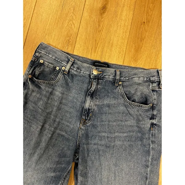 Aeropostale Womens High Rise Baggy Jeans Blue Medium Wash Cotton Size 14 MTMLPK1 - Image 5