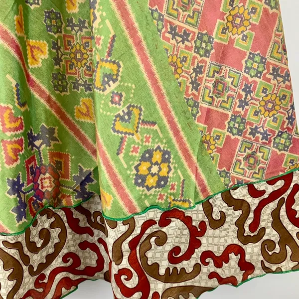 Reversible Maxi Wrap Skirt BINW508 Green - Image 3