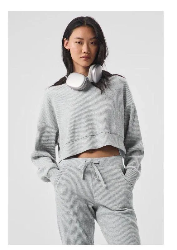 Alo Muse Hoodie Athletic Heather Grey S - Image 4