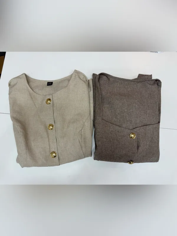 SHEIN Women’s Short Sleeve Blazer Tops Gold Buttons Set of 2 size 1XL ( 14 US ) - Image 12