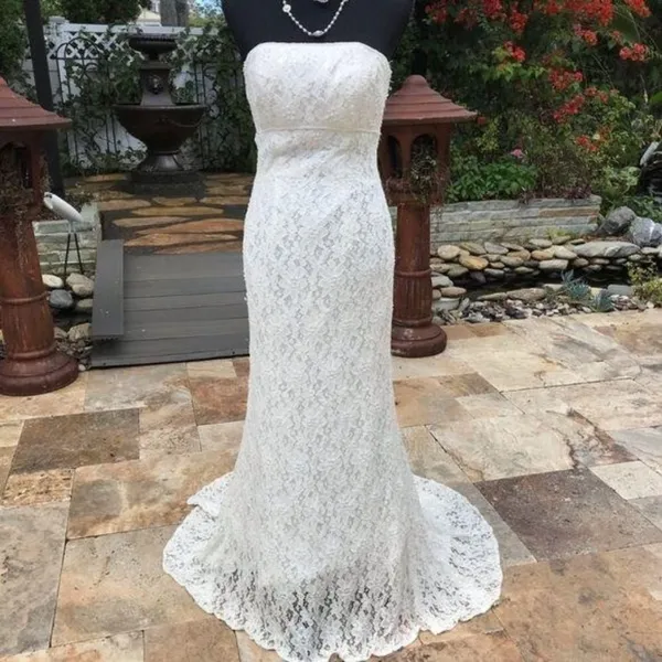 Glina David’s bridal floral lace beaded strapless wedding dress style s8551 sz 2 - Image 5
