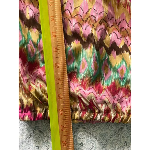 Haute Hippie Silk Crossover Draped Front Top Multicolor Batik Pattern Size Large - Image 10