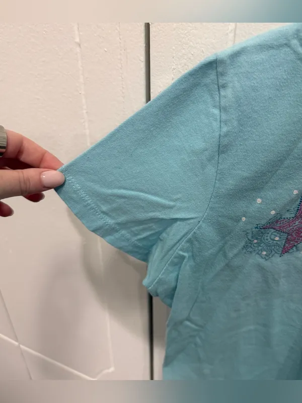 Vintage Blue "America" Stars Short Sleeve - Image 4