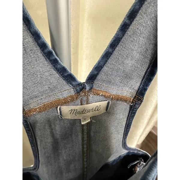 Madewell Raw-Hem Denim Overalls in Medium Wash – Size‎ Medium - Image 7