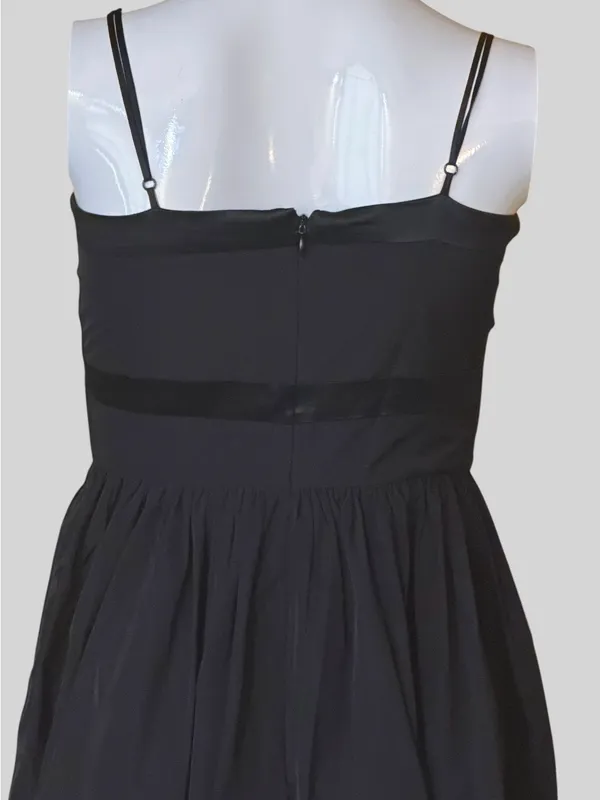 Calvin Klein Black Midi Fit-and-Flare Dress with Spaghetti Straps - Image 6