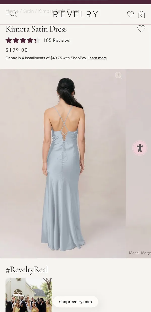 Revelry bridesmaid dress satin - Image 2