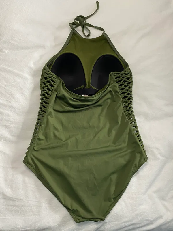 One Piece Sunseeker Green Open Sides Swimsuit - Image 4