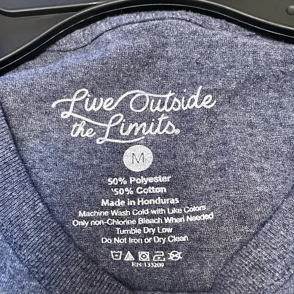 Medium, heathered‎ blue graphic T-shirt women’s made by live outside the limits. - Image 4