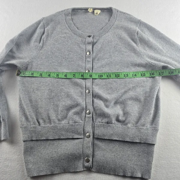 Anthropologie‎ Moth Womens Cardigan Sweater Gray 3/4 Sleeve Button Front Knit S - Image 5