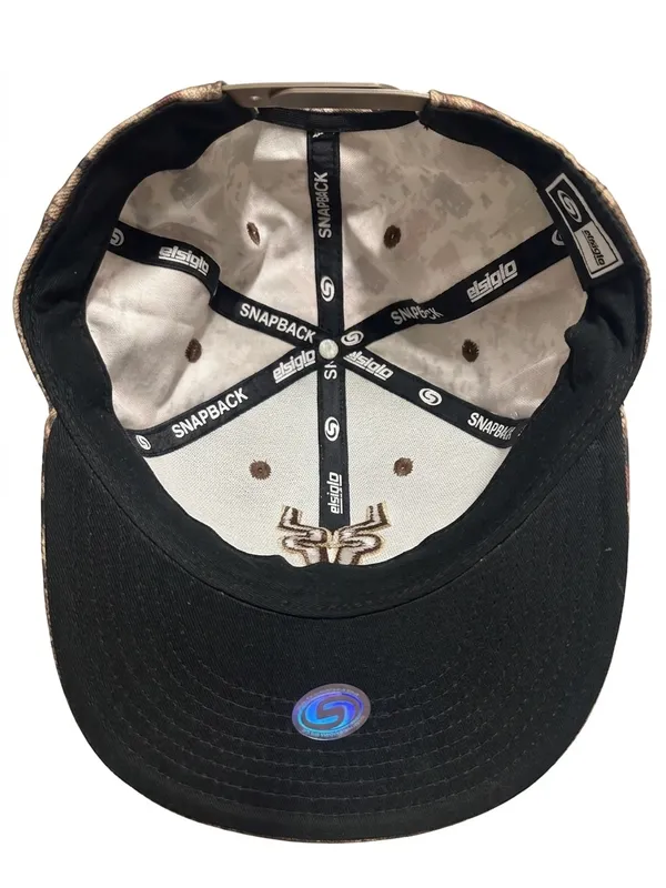 Camo Snapback Hat with Embroidered Logo Brown - Image 2