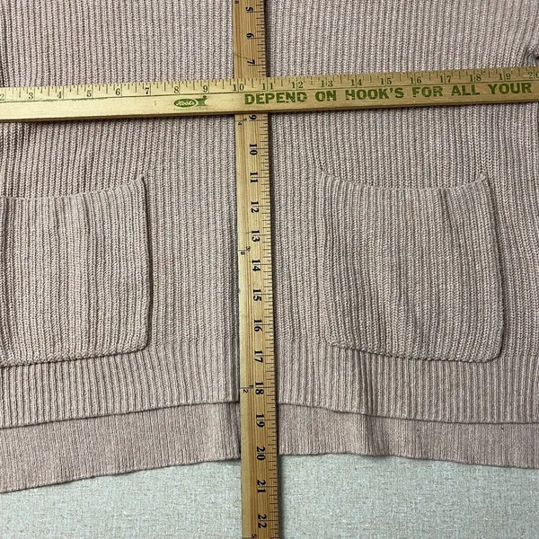 Madewell Sweater‎ Womens Small Beige Cable Knit Pullover Long Sleeve Pocket - Image 9