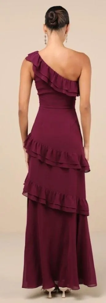 LULU's Bridesmaid Prom Wedding Flowy Romantic Flowy Sexy Chiffon Maxi Dress - Image 2