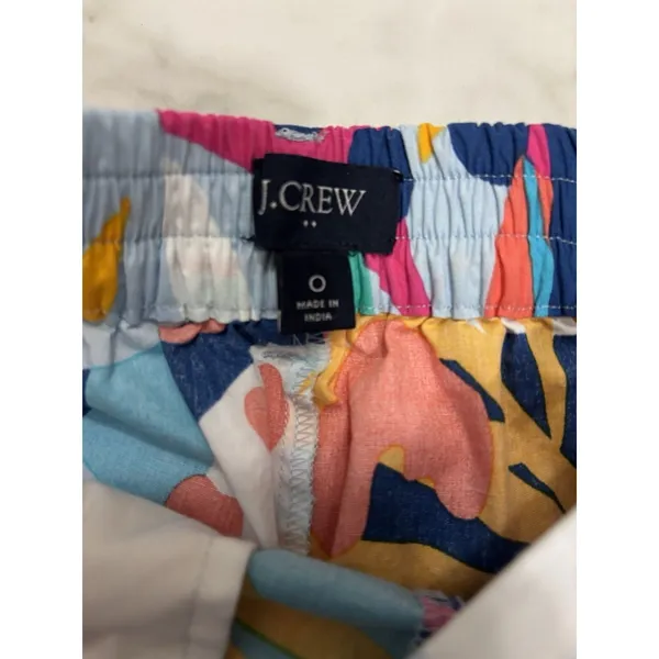 J.Crew Tropical Floral Print Tie-Waist Poplin Shorts Size 0 - Image 7