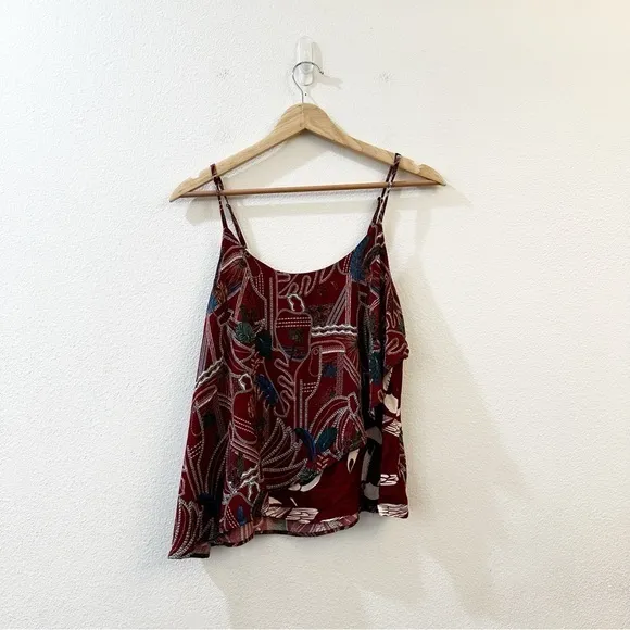 Anthropologie x Farm Rio Benita Cami Blouse Size S Toucans & Palm Pattern‎ - Image 3