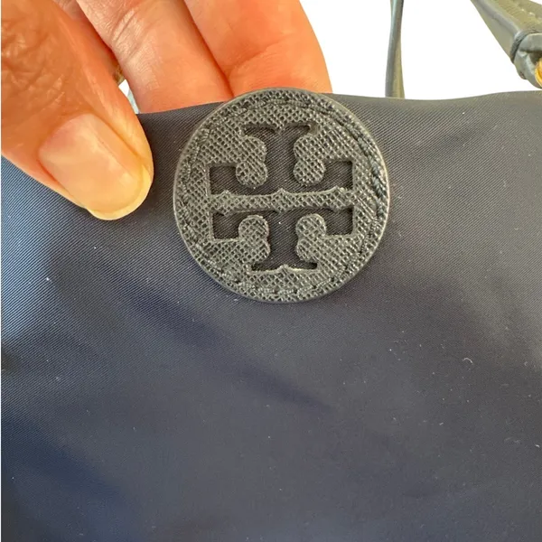 Tory Burch Small Ella Nylon Tote Navy Crossbody Zip Bag‎ - Image 8