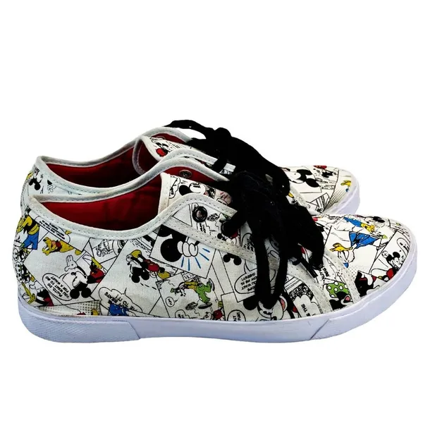 Disney 129855 All Over Mickey & Friends Print Canvas Shoes Sz 10 - Image 3