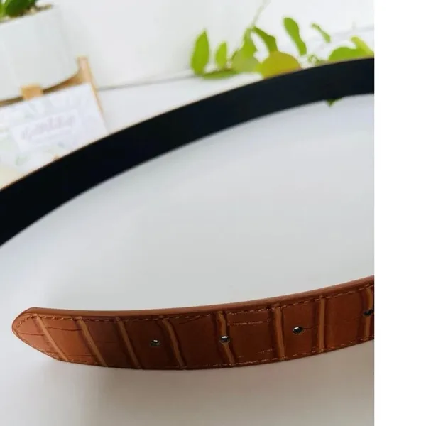 NWT A New Day Fashion Belt Faux Crocodile Pattern Gold Tone Buckle Sz medium - Image 7