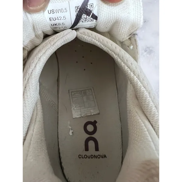 On Cloudnova Women’s Size 10.5 White Burgundy CloudTec Lifestyle Running Shoes - Image 9