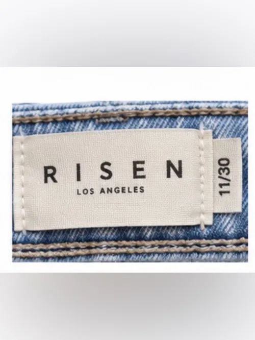Risen Jeans Size 11 Light Wash High Rise Cropped Wide Leg Jeans - Image 6