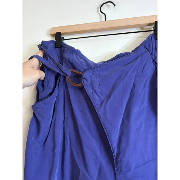 Anthropologie‎ Purple Wrap Front Tapered Pants XL Modal Blend High Waist Boho - Image 2