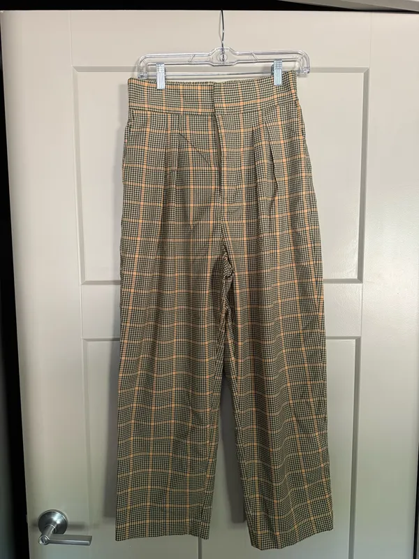 Urban Outfitters Plaid Retro Pleated Crop Pants - Image 2