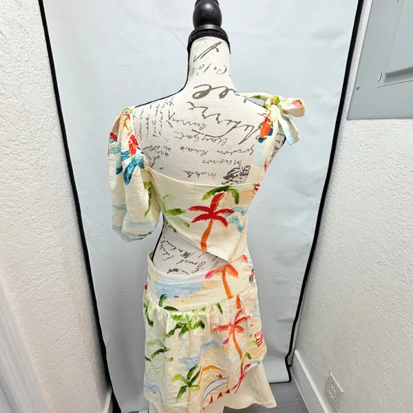 Farm Rio Asymmetric Cut-Out Tropical Dress Size XS - Skirt Altered/Modified - Image 7