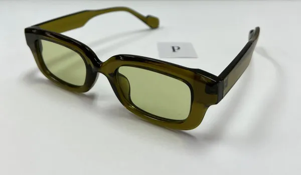 Rectangle Olive Green Sunglasses / Small Olive Green Sunglasses - Image 2