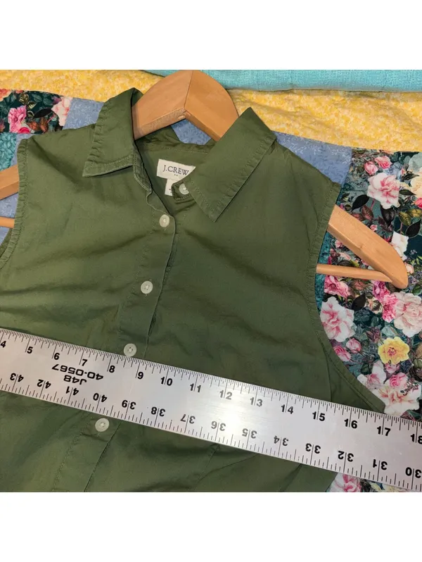 J.Crew $98 Woman’s Size 2 Sleeveless Button-Down Summer Midi Dress with Belt - Image 9