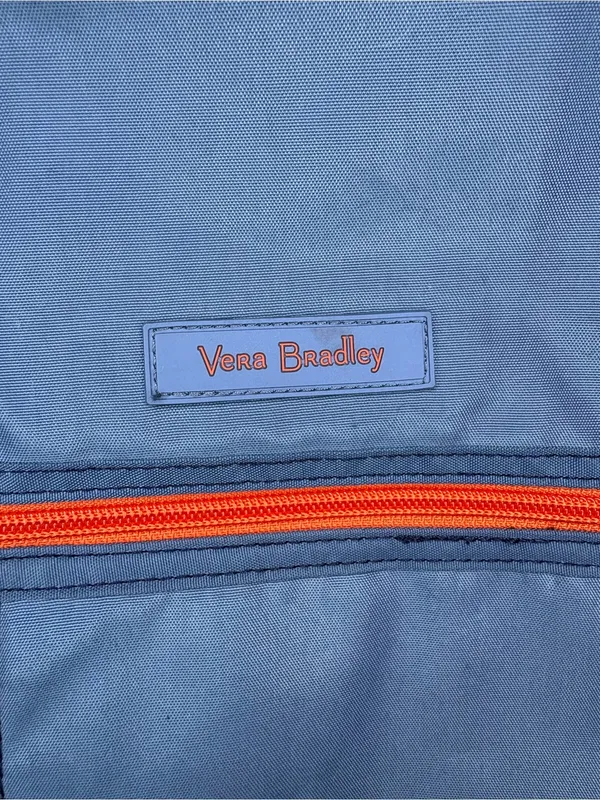 Vera Bradley Lighten Up Grand Backpack Mineral Blue Orange Laptop Travel - Image 3