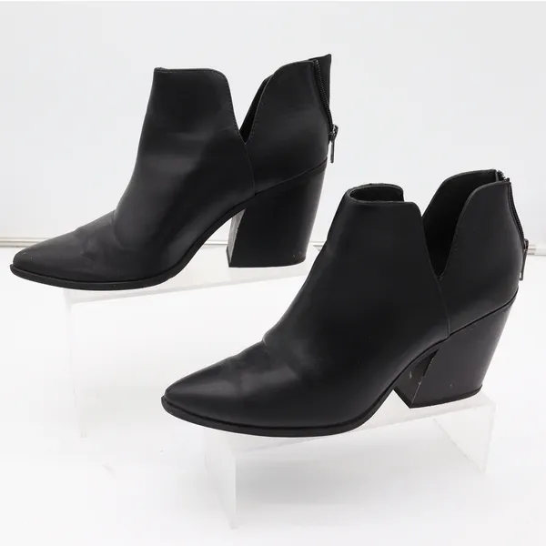 Soda Womens Black Pointed Toe Side Cutout Block Heel Ankle Booties Size 8.5 - Image 2