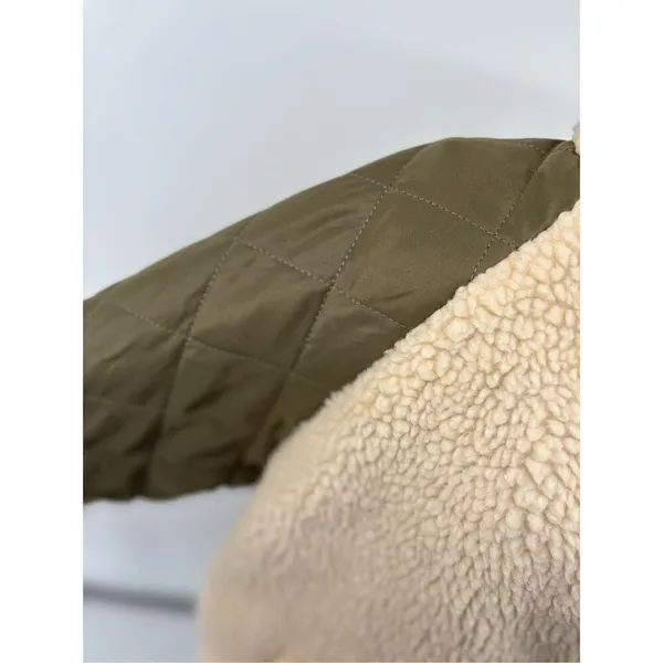 Jacqueline de Yong JDY Jdyiza Teddy Jacket Cream Sherpa Green Quilted XL - Image 6