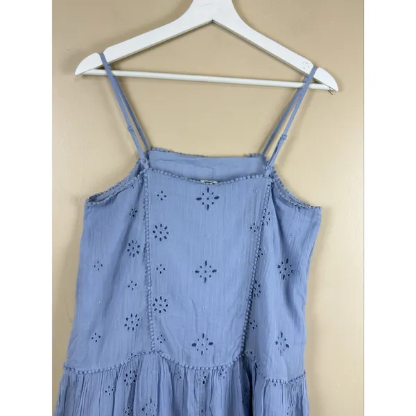 Aerie Blue Eyelet Mini Babydoll Dress Women’s XS Sundress Boho Cottagecore - Image 8