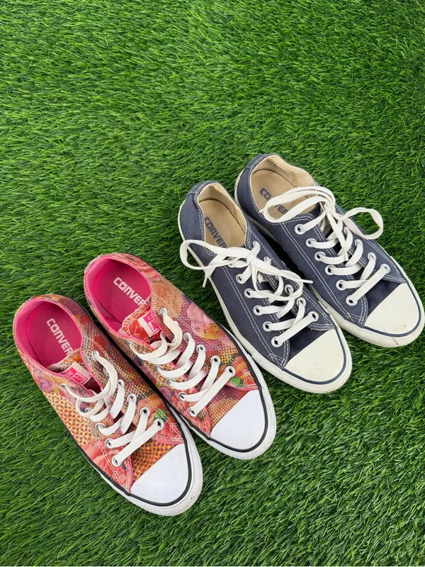 Converse Blue & Pink Digital Floral Ankle Low Lace Up Casual Sneaker - Image 4