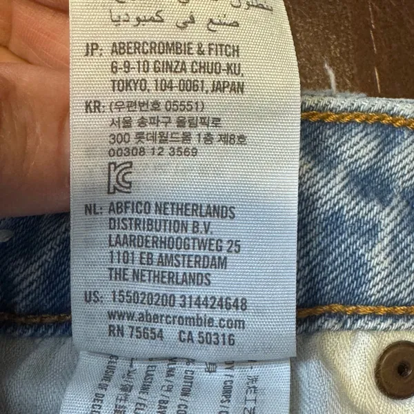 1422 | Abercrombie‎ Curve Love The Mom High Rise Distressed Jeans Light Wash 00 - Image 7