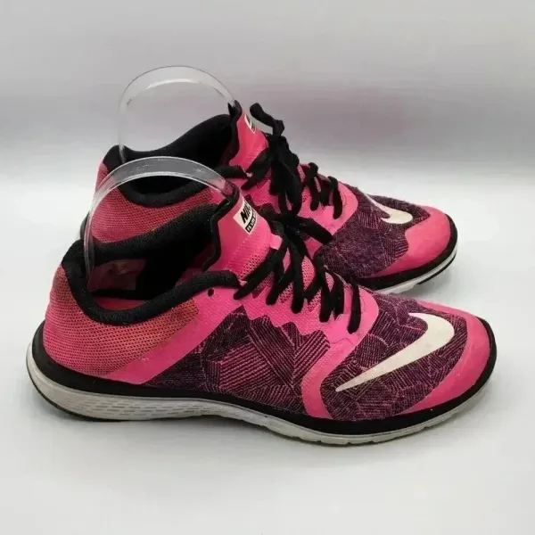Nike Fs Lite Run 3 Womens‎ Pink Black Running Activewear Sneakers Size 7.5 - Image 2