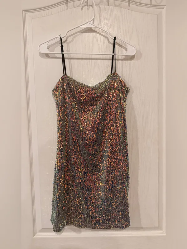NWT Urban Outfitters Iridescent Sequin Mini Dress - Multicolor - Image 2