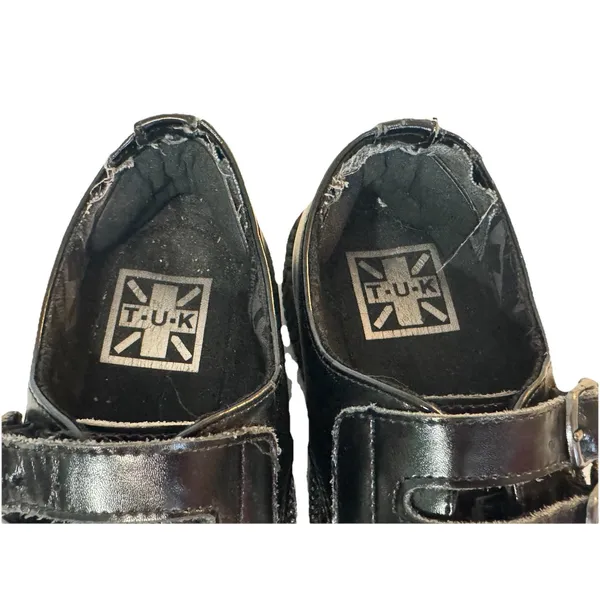 T.U.K Viva Mondo Cow Hair Leather Pointed Creeper Black Shoes Double Buckle 3/5 - Image 5