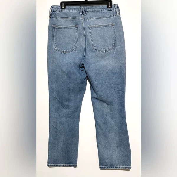 Good American Good Boy Jeans Distressed Wide Release Hem 10/30 - Image 4
