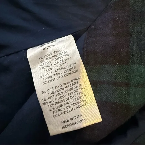 Pendleton sherpa zip up plaid mid weight soft fleece collared sweater jacket - Image 7