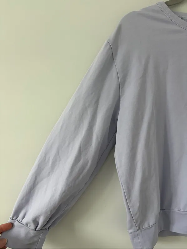 Pact Organic Cotton Open Back Relaxed Fit Lilac Casual Sweater Large - Image 2