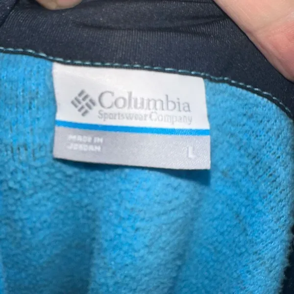 Columbia L heathered blue gorpcore 1/4 zip Athleisure pullover - Image 3