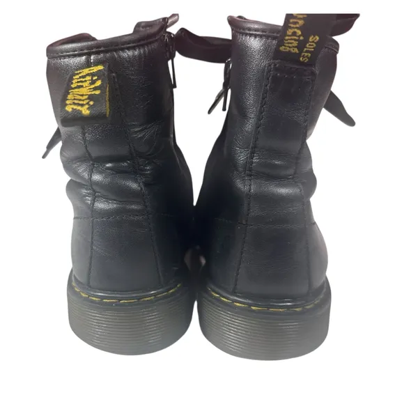Dr. Martens Black Leather Lace Up Ankle Boots Side Zip US 7 - Image 3